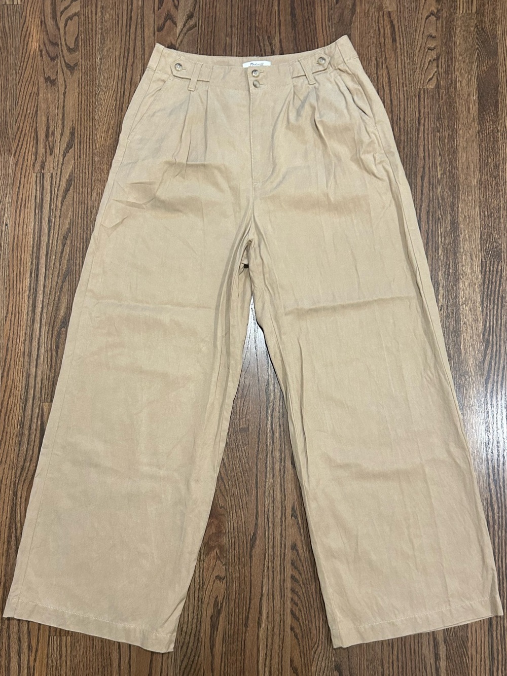 Madewell Size 8 Khaki High Rise Wide Leg Cropped Pants